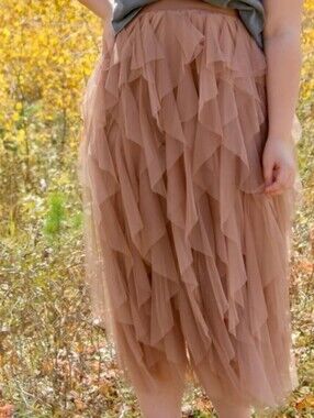 Elegant Layered Tulle Skirt in Blush